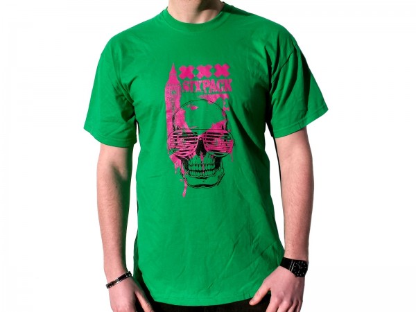 SIXPACK - T-Shirt Skull green LARGE